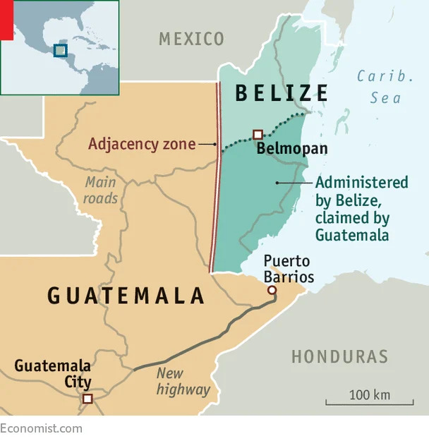 26 Belize-Guatemala claim map