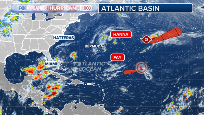 38 Tropical Storms Hanna and Fay
