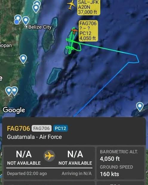 Guatemala military plane tracked